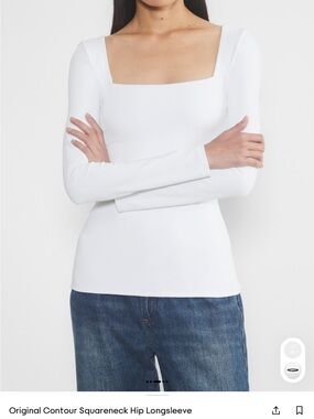 NWOT Aritzia Charcoal Square-Neck Long Sleeve Top